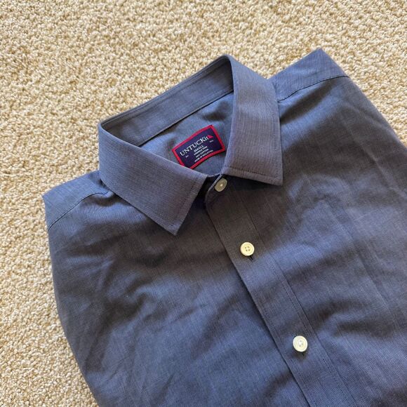 UNTUCKit Other - UNTUCKit Orville WF Mens L Slim Fit Wrinkle Free Blue Cotton Button-Up Shirt